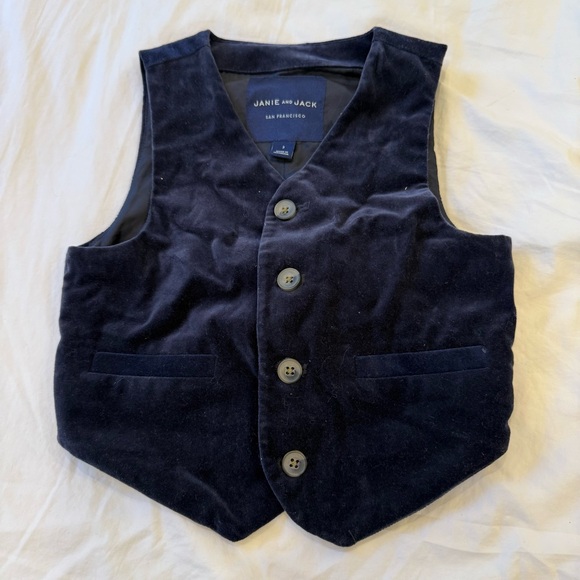 Janie and Jack Other - Janie and Jack Boys 3T Navy Blue Velvet Dress Vest | Holiday Formal